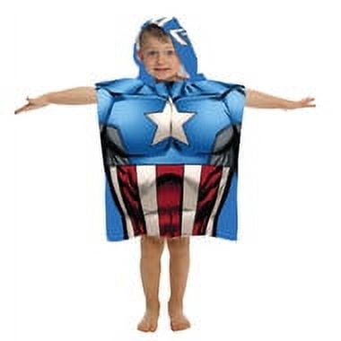 Marvel Avengers Captain America Hooded Bath Beach Pool Poncho Towel