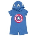 thumbnail image 1 of Marvel Avengers Captain America Infant Baby Boys Cosplay Romper Newborn to Toddler, 1 of 5