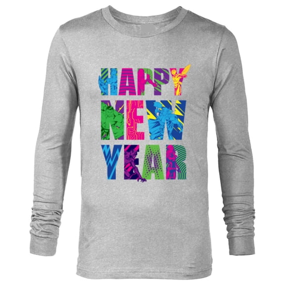 Marvel Avengers Captain America Iron Man Hulk Happy New Year - Long Sleeve T-Shirt for Men - Customized-Athletic Heather