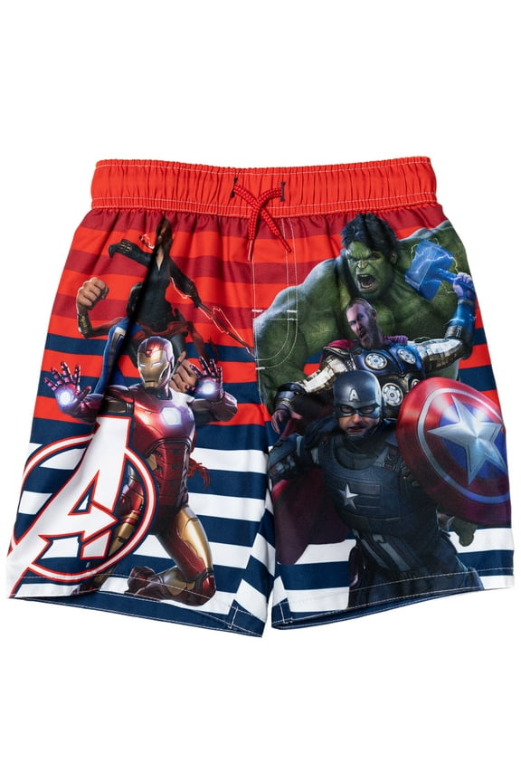 Avengers Captain America Iron Man Toddler Boys Swim Trunks Bathing Suit Multicolor 4T