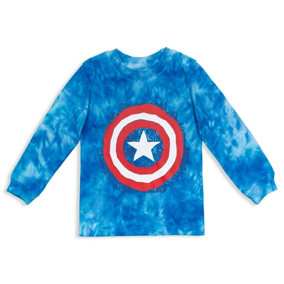 Marvel Avengers Captain America Little Boys Long Sleeve T-Shirt Little Kid to Big Kid
