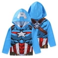 thumbnail image 1 of Marvel Avengers Captain America Long Sleeve Hooded Shirt (Boys), Sizes 4-20, 1 of 8