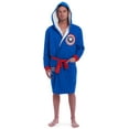 thumbnail image 1 of Marvel Avengers Captain America Mens French Terry Long Sleeve Pajama Sleep Robe Adult, 1 of 4