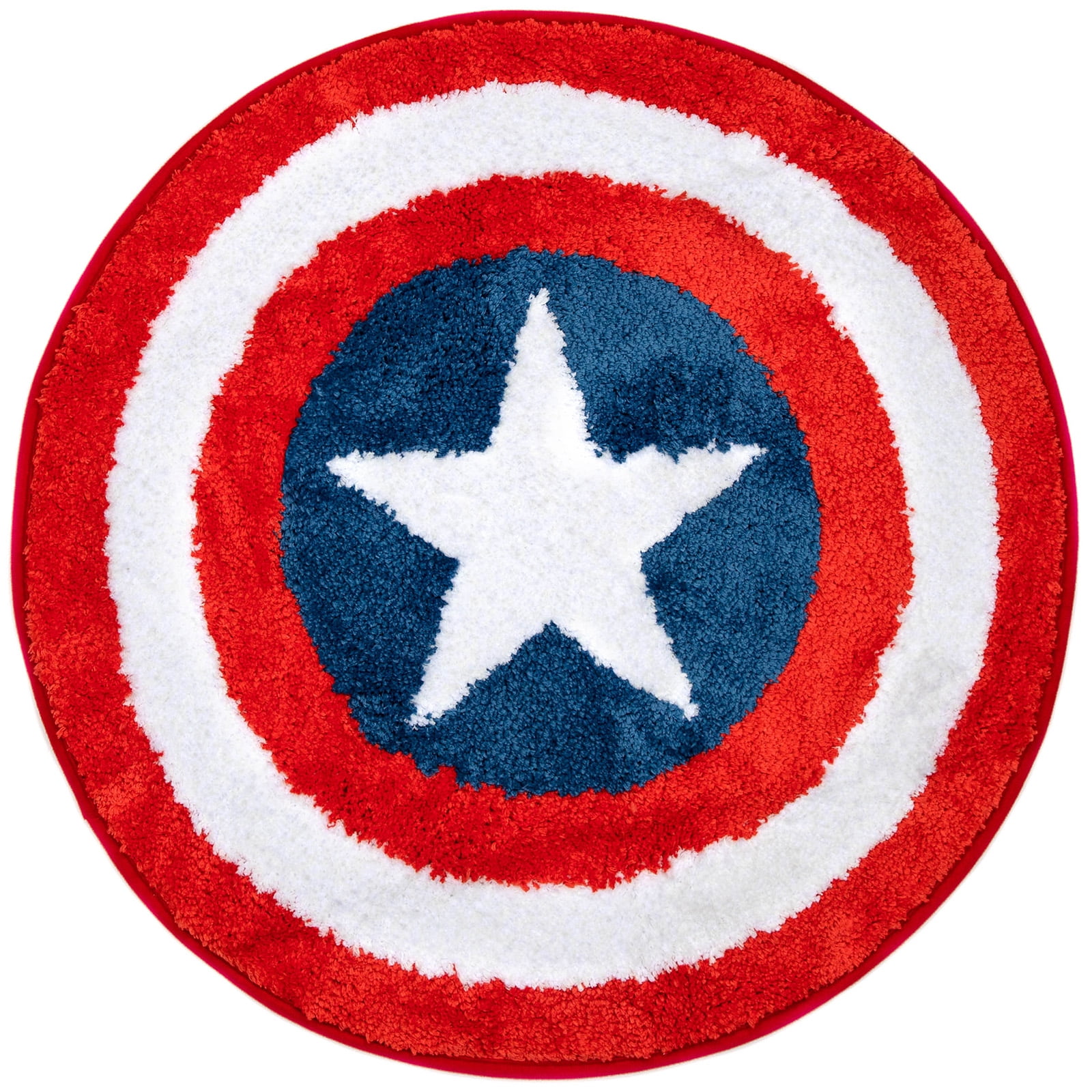 Captain America Shield Red, White, and Blue Tufted Bath Rug