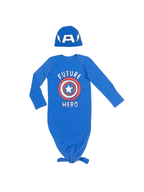 Avengers Captain America Sleeper Gown and Hat Newborn to Infant