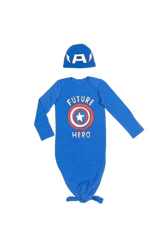 Avengers Captain America Sleeper Gown and Hat Newborn to Infant