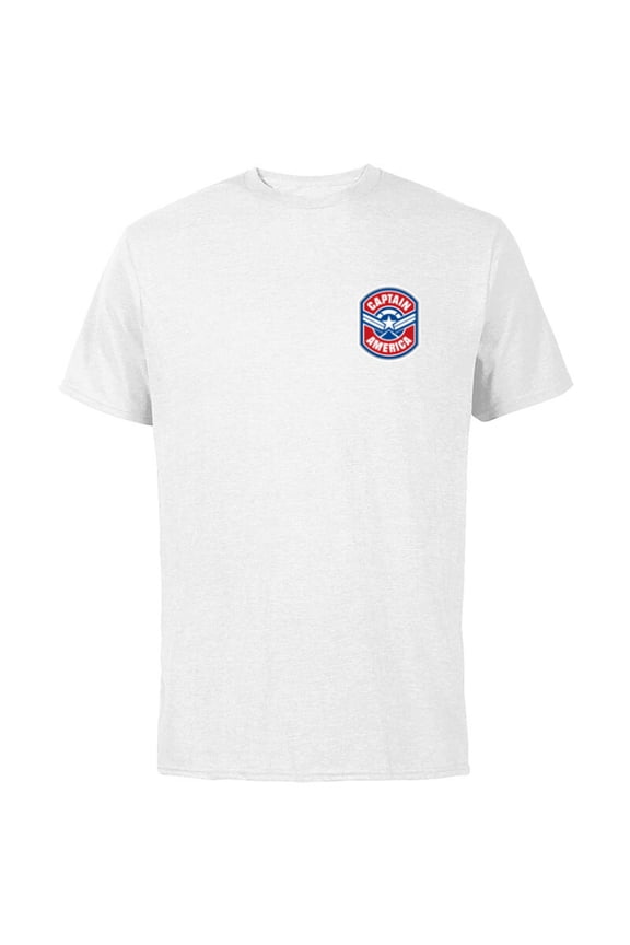 Avengers Captain America Star and Stripes Icon Round - Short Sleeve Cotton T-Shirt for Adults - Customized-White