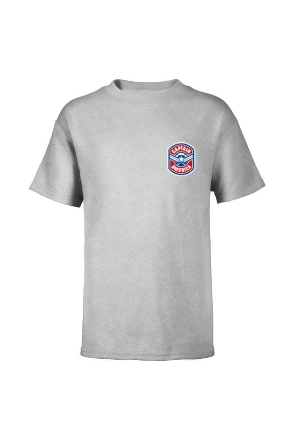 Avengers Captain America Star and Stripes Icon Round - Short Sleeve T-Shirt for Kids - Customized-Athletic Heather