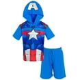 thumbnail image 1 of Marvel Avengers Captain America Toddler Boys Athletic T-Shirt Mesh Shorts Outfit Set Toddler to Big Kid, 1 of 5