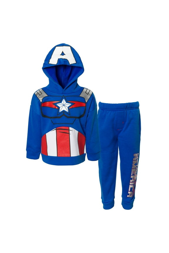 Marvel Avengers Captain America Toddler Boys Fleece Pullover Hoodie and Pants Outfit Set Toddler to Big Kid