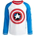 thumbnail image 1 of Marvel Avengers Captain America Toddler Boys Pullover Rash Guard Toddler to Big Kid, 1 of 5