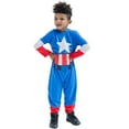 thumbnail image 1 of Marvel Avengers Captain America Toddler Boys Zip Up Cosplay Coverall, 1 of 5