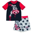 thumbnail image 1 of Marvel Avengers Captain America UPF 50+ Rash Guard Swim Trunks Outfit Set Toddler to Little Kid, 1 of 5