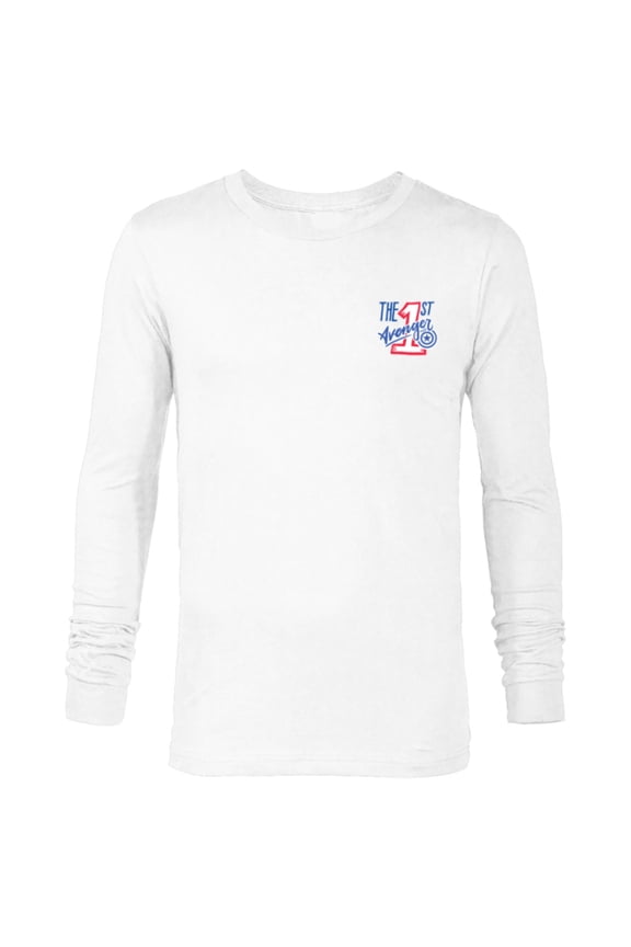 Avengers Captain America the First Avenger Icon - Long Sleeve T-Shirt for Men - Customized-White