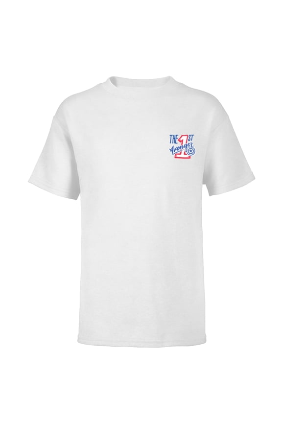 Avengers Captain America the First Avenger Icon - Short Sleeve T-Shirt for Kids - Customized-White