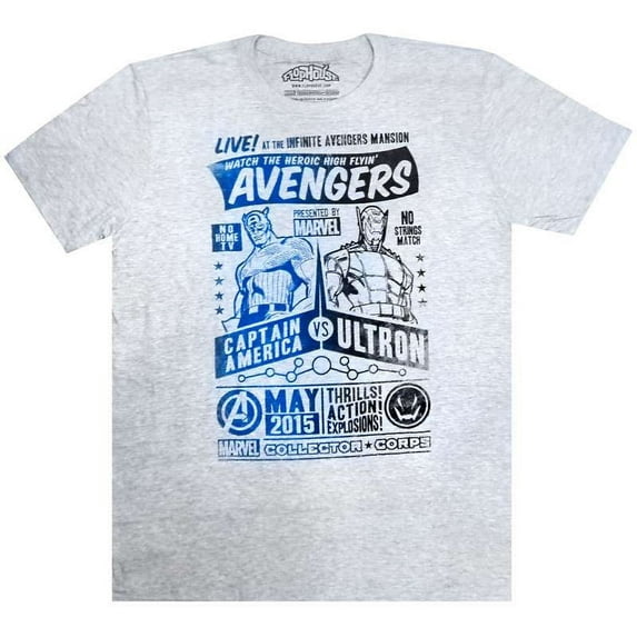 Marvel Avengers Captain America vs. Ultron T-Shirt (X-Large)