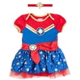 thumbnail image 1 of Marvel Avengers Captain Newborn Baby Girls Cosplay Dress 3-6 Months, 1 of 5