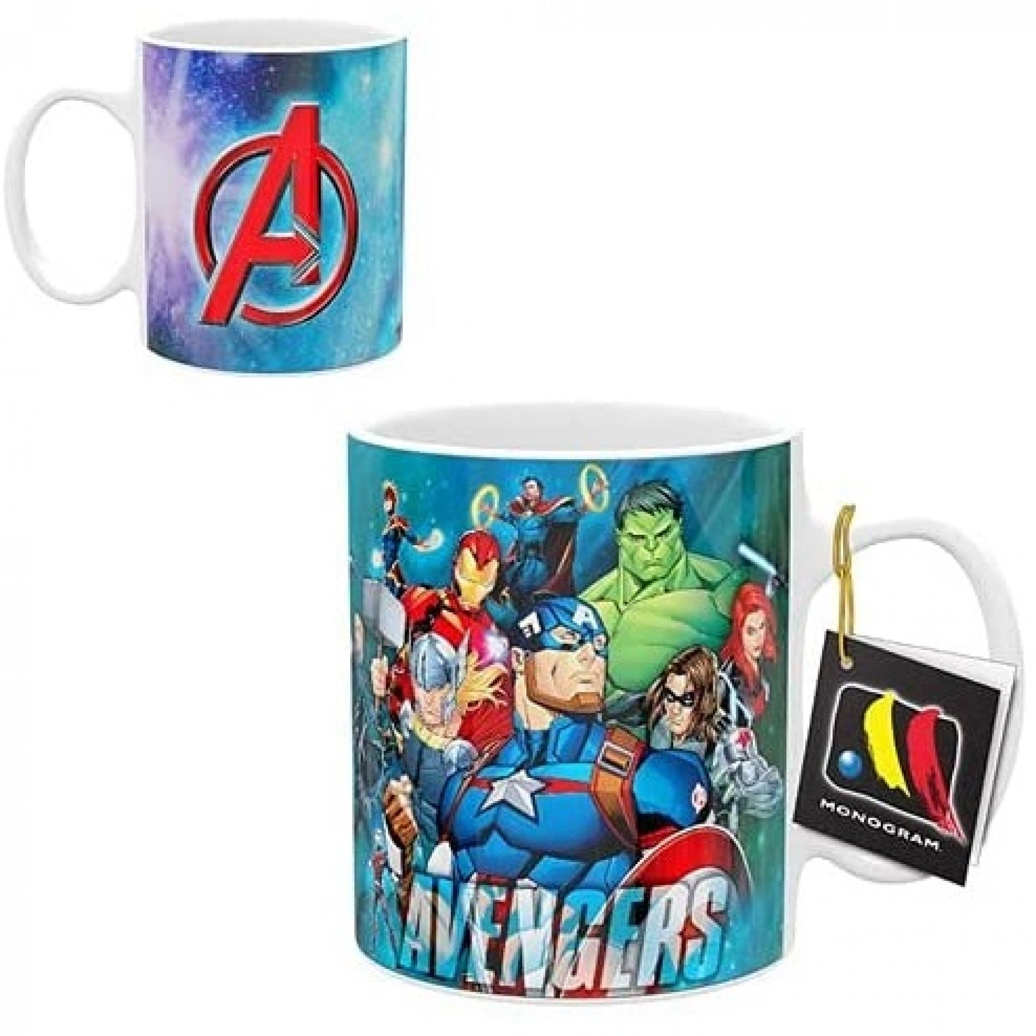Marvel Avengers Characters and Symbol 11oz Ceramic Mug Multi-Color