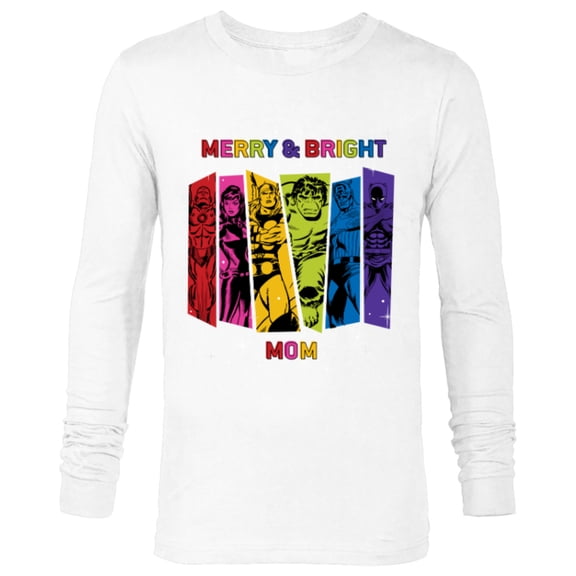 Marvel Avengers Christmas Family Trip Merry & Bright Mom - Long Sleeve T-Shirt for Men - Customized-White