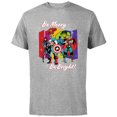 thumbnail image 1 of Marvel Avengers Christmas Holiday Retro Be Merry Be Bright! - Short Sleeve Cotton T-Shirt for Adults - Customized-Athletic Heather, 1 of 5