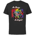 thumbnail image 1 of Marvel Avengers Christmas Holiday Retro Be Merry Be Bright! - Short Sleeve Cotton T-Shirt for Adults - Customized-Black, 1 of 5