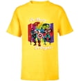 thumbnail image 1 of Marvel Avengers Christmas Holiday Retro Be Merry Be Bright! - Short Sleeve T-Shirt for Kids - Customized-Yellow, 1 of 5