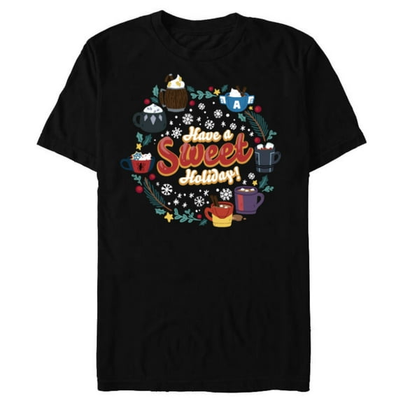 Marvel Avengers Christmas Hot Chocolate Have a Sweet Holiday - Short Sleeve Blended T-Shirt for Adults - Customized-Black
