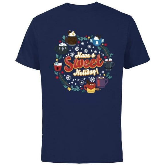 Marvel Avengers Christmas Hot Chocolate Have a Sweet Holiday - Short Sleeve Cotton T-Shirt for Adults - Customized-Navy