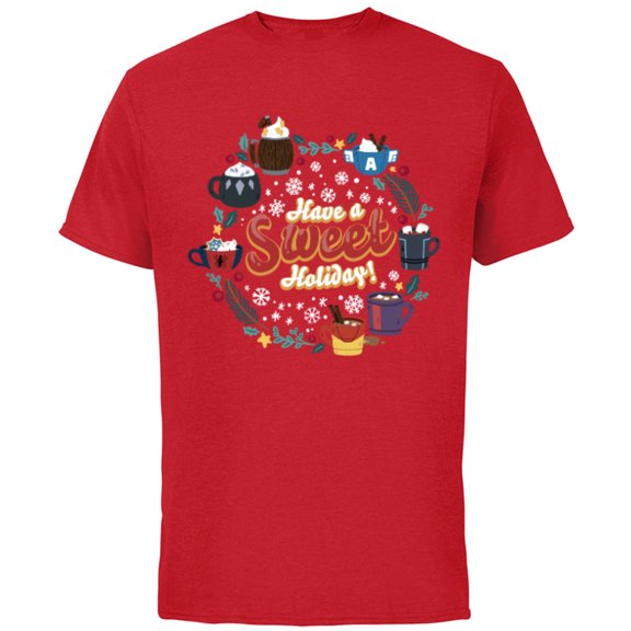 Marvel Avengers Christmas Hot Chocolate Have a Sweet Holiday - Short Sleeve Cotton T-Shirt for Adults - Customized-Red