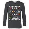 thumbnail image 1 of Marvel Avengers Christmas Sweater Happy Holidays Standard - Long Sleeve T-Shirt for Men – Customized-Charcoal Heather, 1 of 5