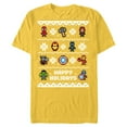 thumbnail image 1 of Marvel Avengers Christmas Sweater Happy Holidays Standard - Short Sleeve Blended T-Shirt for Adults – Customized-Yellow, 1 of 5