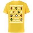 thumbnail image 1 of Marvel Avengers Christmas Sweater Happy Holidays Standard - Short Sleeve Cotton T-Shirt for Adults - Customized-Yellow, 1 of 5