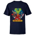 thumbnail image 1 of Marvel Avengers City Scene Super Hero Family Trip 2024 - Short Sleeve T-Shirt for Kids - Customized-Navy, 1 of 5