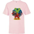 thumbnail image 1 of Marvel Avengers City Scene Super Hero Family Trip - Short Sleeve T-Shirt for Kids - Customized-Soft Pink, 1 of 5