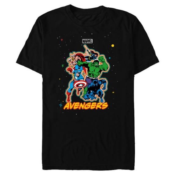 Marvel Avengers Classic Team Group Trip Vacation Matching - Short Sleeve Blended T-Shirt for Adults - Customized-Black