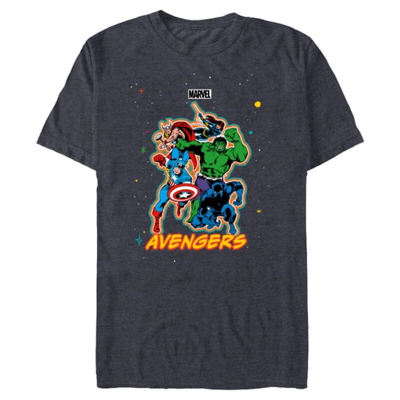 Marvel Avengers Classic Team Group Trip Vacation Matching - Short Sleeve Blended T-Shirt for Adults - Customized-Navy Heather