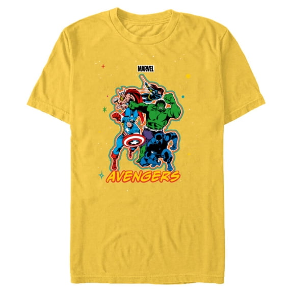 Marvel Avengers Classic Team Group Trip Vacation Matching - Short Sleeve Blended T-Shirt for Adults - Customized-Yellow