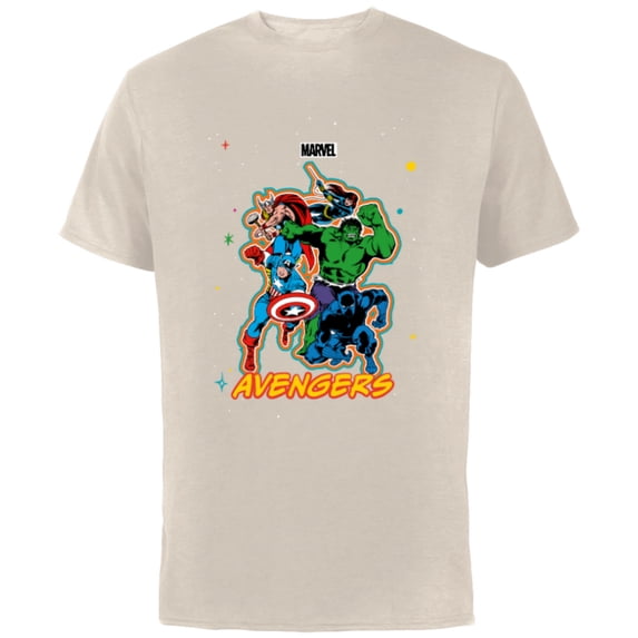 Marvel Avengers Classic Team Group Trip Vacation Matching - Short Sleeve Cotton T-Shirt for Adults - Customized-Natural