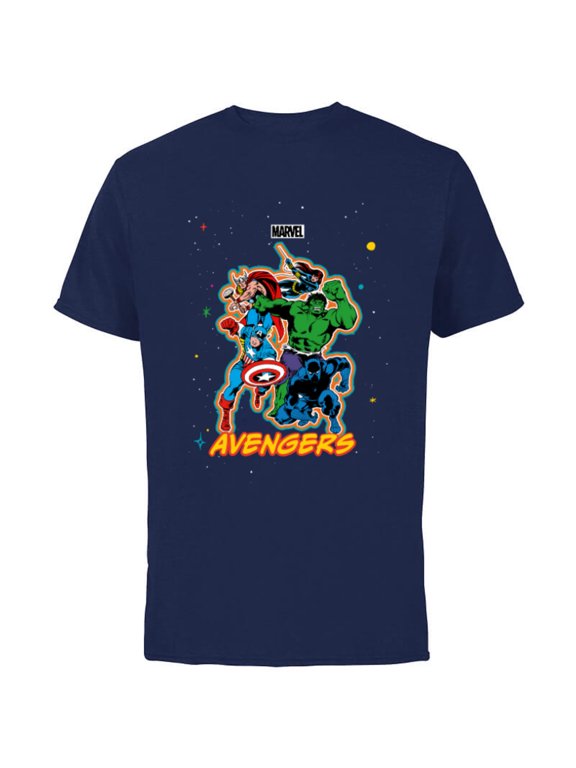 Avengers Classic Team Group Trip Vacation Matching - Short Sleeve Cotton T-Shirt for Adults - Customized-Navy