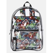 Marvel Avengers 17" Unisex Clear Backpack with Printed Laptop Sleeve, Black