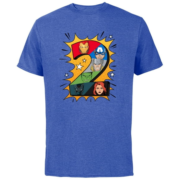 Marvel Avengers Comic Super Heroes 2nd Birthday - Short Sleeve Cotton T-Shirt for Adults - Customized-Royal Heather