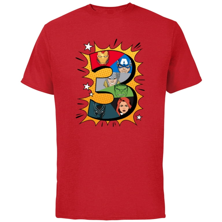 Marvel Avengers Comic Super Heroes 3rd Birthday Short Sleeve