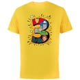 thumbnail image 1 of Marvel Avengers Comic Super Heroes 3rd Birthday - Short Sleeve Cotton T-Shirt for Adults - Customized-Yellow, 1 of 5
