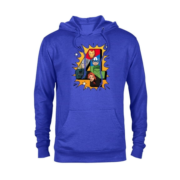 Marvel Avengers Comic Super Heroes 4th Birthday - Pullover Hoodie for Adults - Customized-Royal Heather