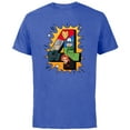 thumbnail image 1 of Marvel Avengers Comic Super Heroes 4th Birthday - Short Sleeve Cotton T-Shirt for Adults - Customized-Royal Heather, 1 of 5