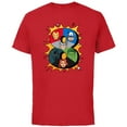 thumbnail image 1 of Marvel Avengers Comic Super Heroes 8th Birthday - Short Sleeve Cotton T-Shirt for Adults - Customized-Red, 1 of 5
