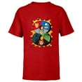 thumbnail image 1 of Marvel Avengers Comic Super Heroes 8th Birthday - Short Sleeve T-Shirt for Kids - Customized-Red, 1 of 5