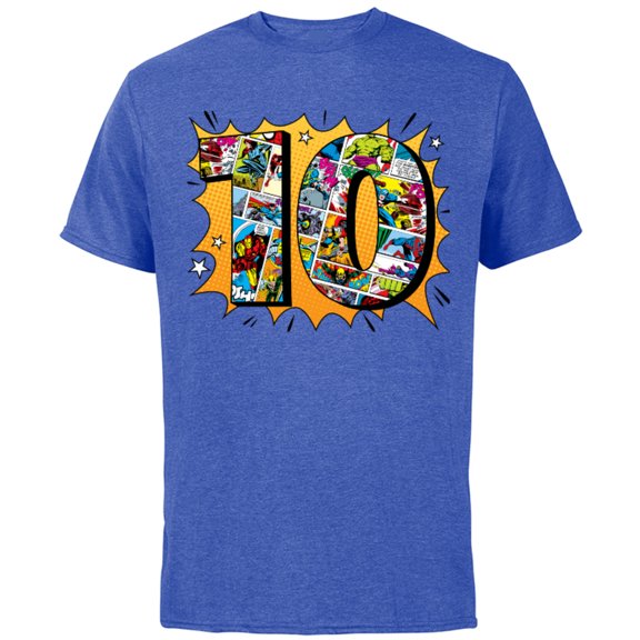 Marvel Avengers Comics 10th Birthday - Short Sleeve Cotton T-Shirt for Adults - Customized-Royal Heather