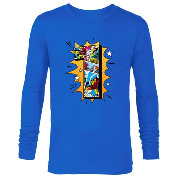 Marvel Avengers Comics 1st Birthday - Long Sleeve T-Shirt for Men - Customized-Royal