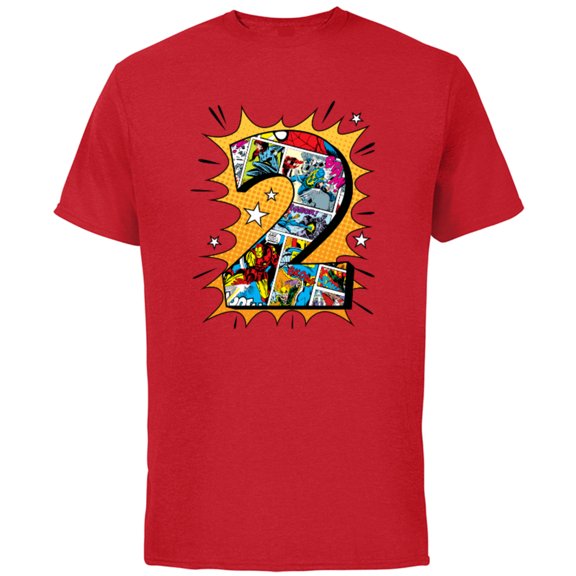 Marvel Avengers Comics 2nd Birthday - Short Sleeve Cotton T-Shirt for Adults - Customized-Red